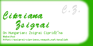 cipriana zsigrai business card